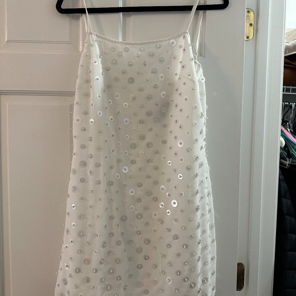 Bridal Beaded Low Back Mini Dress from Nasty Gal, never worn